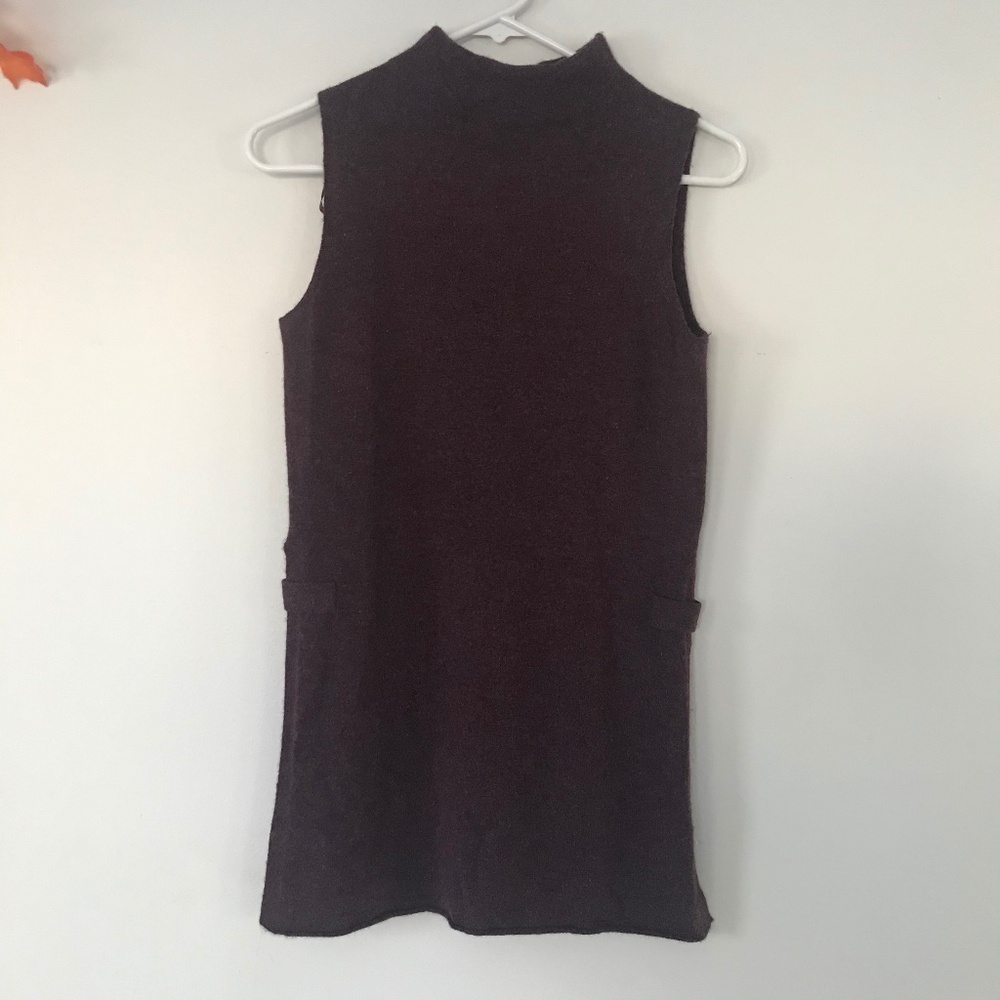 🍓Cashmere Sleeveless St. Topaz West Tunic Top With Mock Turtleneck